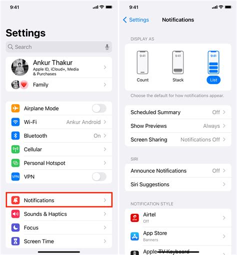 app missing from notification settings ios 14